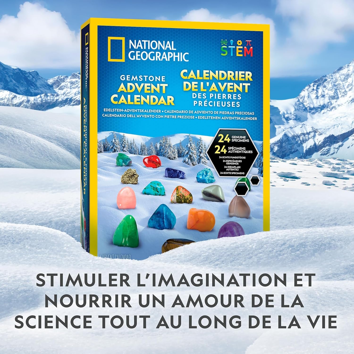 2025 Calendrier De L'Avent Gemmes - 24 Gemmes À Découvrir Chaque Jour, Collection De Roches Complète Pour Le Compte À Rebours De Noël Avec Mini Kit De Fouille