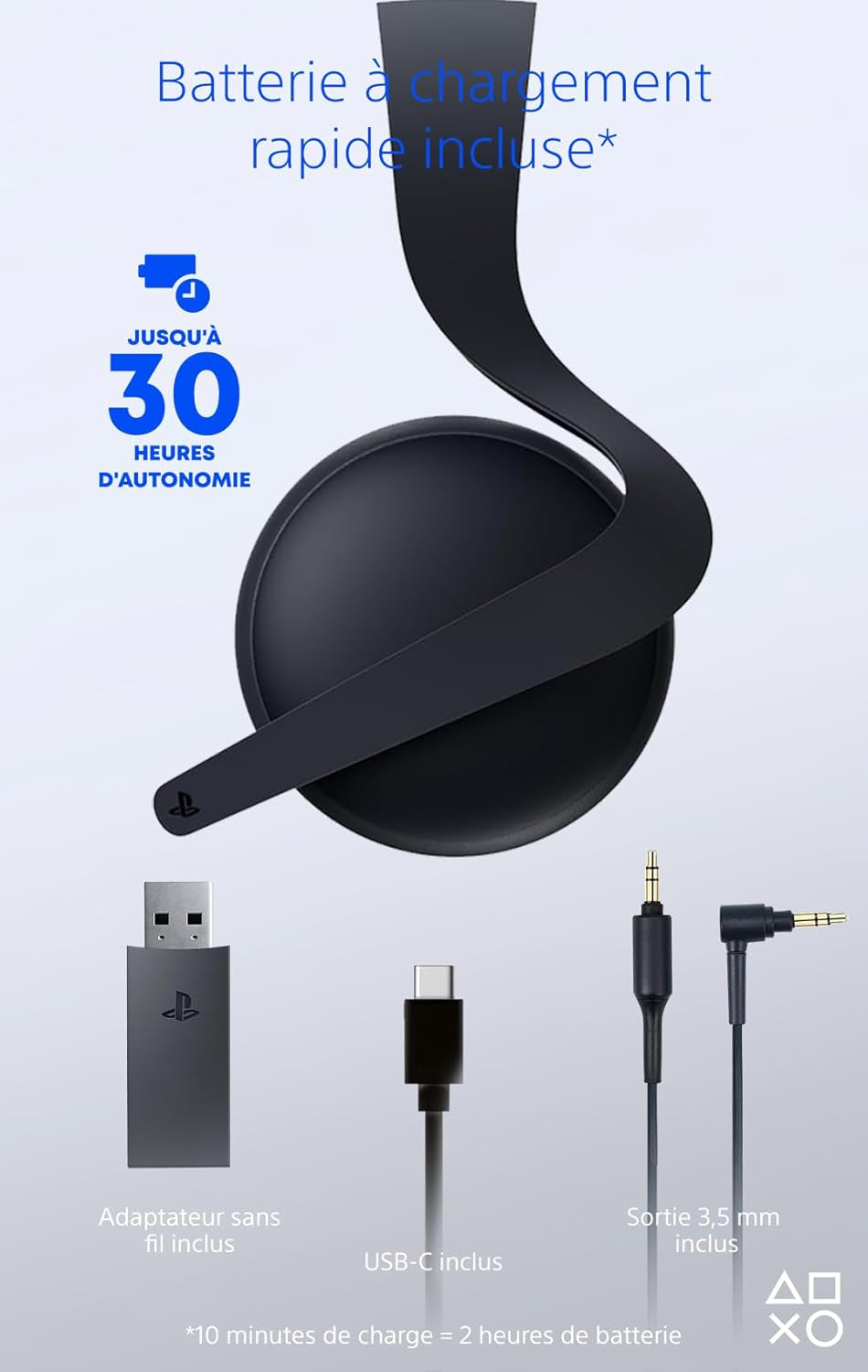 Sony, Casque-Micro Sans Fil Pulse Elite 5, PC Et Mac, Réduction De Bruit, 30H D’Autonomie, Couleur : Noire