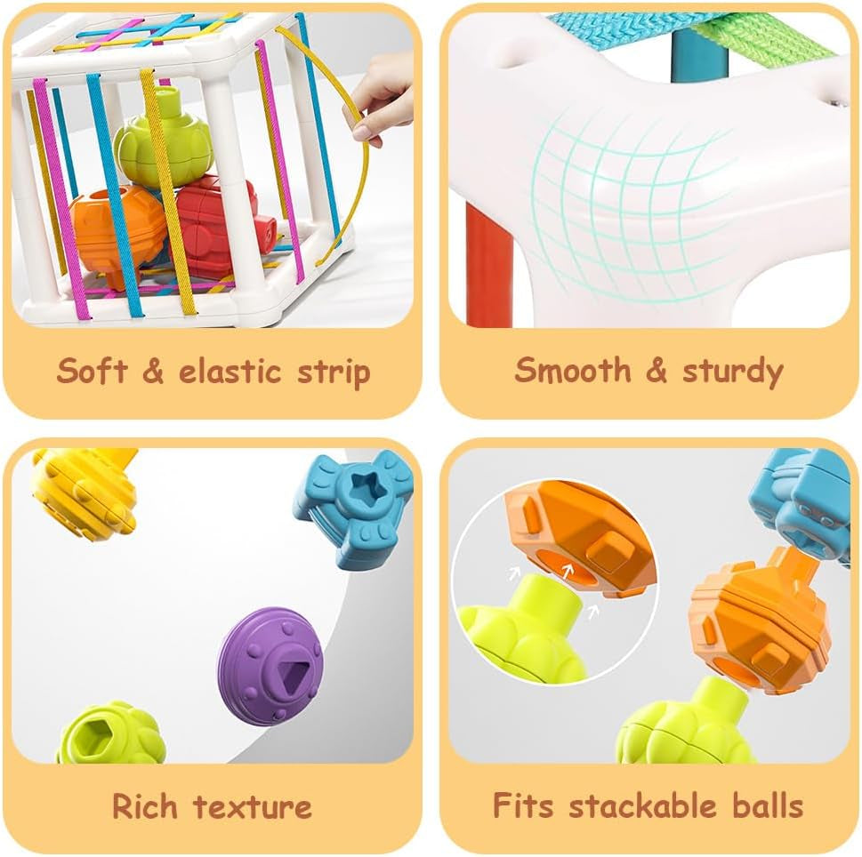 Jouet Bebe 1 2 Ans, Montessori Sensoriel Jeux Pour Bébé 6 9 12 18 Mois, Jouets Sensoriel, Enfants Jouets Forme De Cube, Montessori Jeux Bébé Eveil, Cadeau Educatif Pour Enfants 1 2 Ans