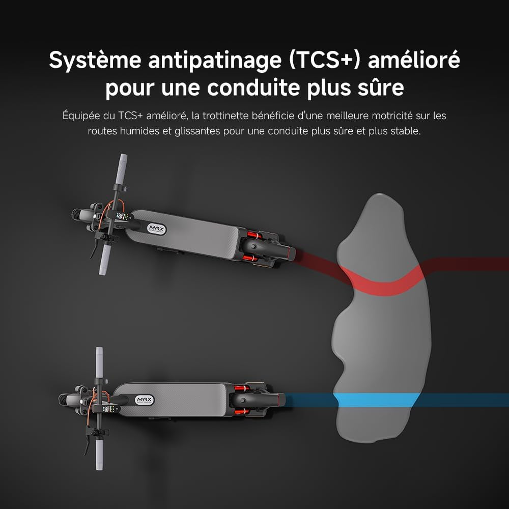 Electric Scooter 5 Max – Double Suspension Avancée (Hydraulique-Ressort Avant & Double Ressort Arrière) – 60Km Autonomie – Pneus 10' Tubeless – Moteur 1000W Max – Pente 22%