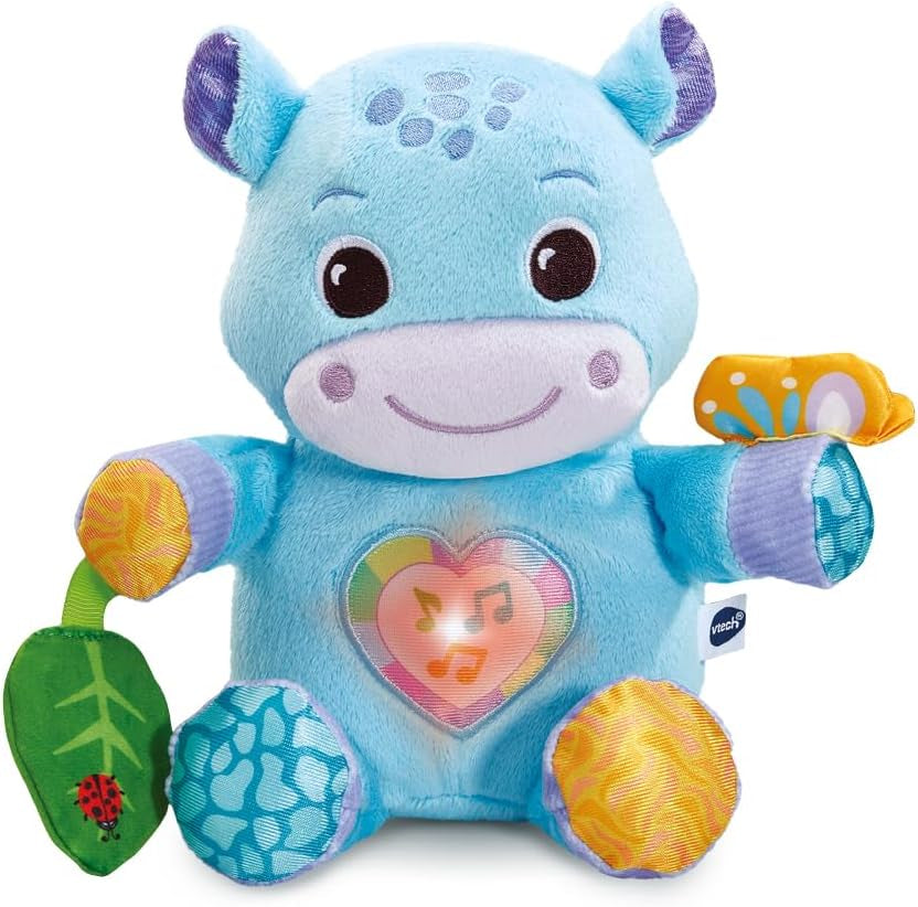 - Théo, Mon Hippo Câlin, Peluche Bébé Hippopotame Interactive Et Lumineuse, Jouet D'Éveil Sensoriel Fabriqué Avec Des Matériaux plus Durables, Cadeau Naissance Dès 3 Mois - Contenu En Français