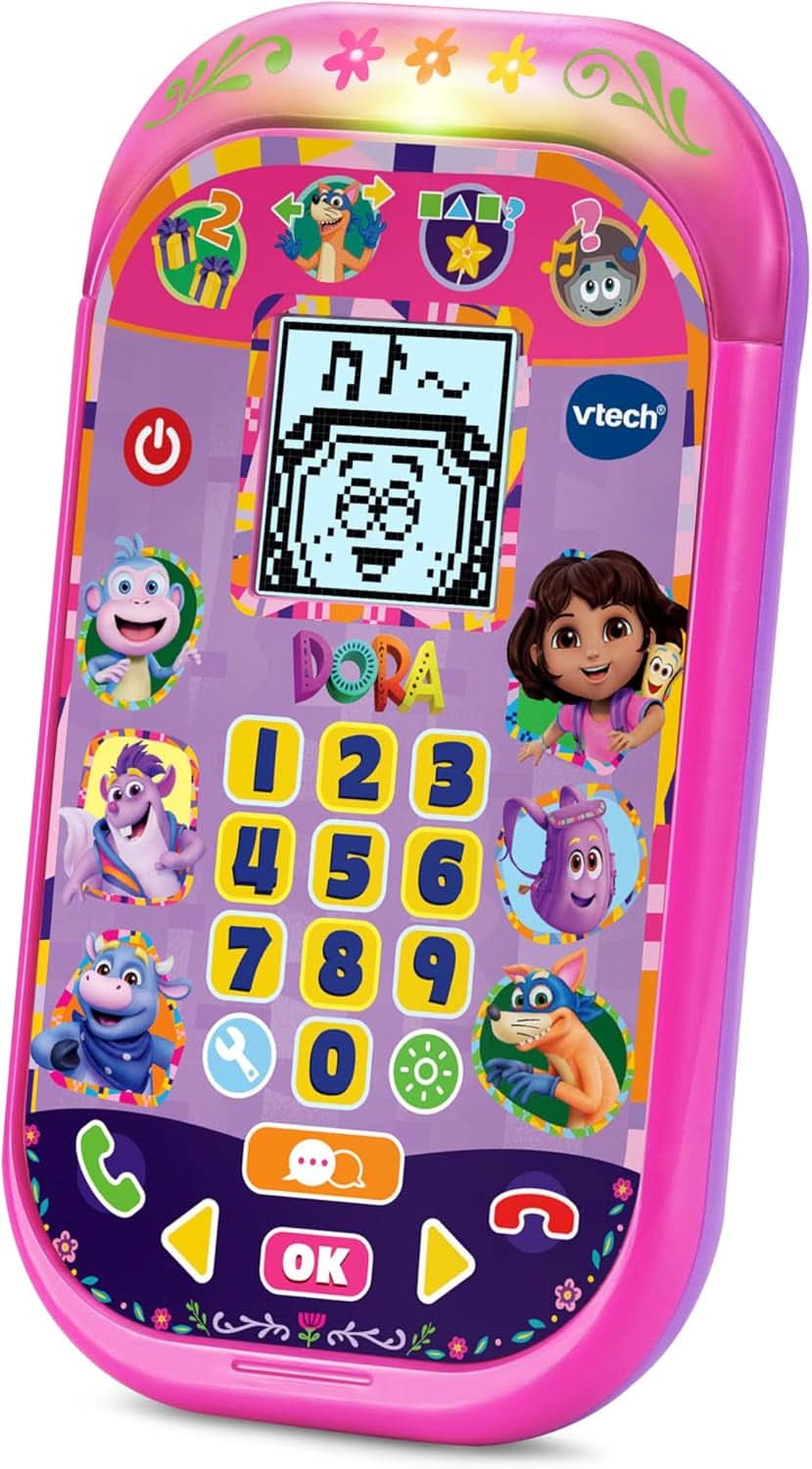 - Dora L’Exploratrice Le Smartphone Éducatif - Téléphone Enfant Bilingue Avec Écran Rétroéclairé, 4 Jeux - Jouet Interactif Dora - Cadeau Enfant De 3 Ans À 7 Ans - Contenu En Français Et Anglais