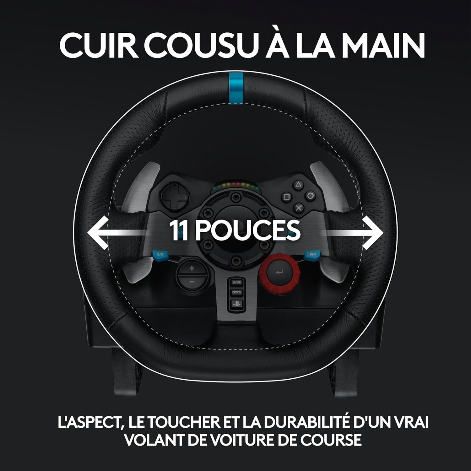 G29 Driving Force Volant De Course Et Pédales, Retour De Force Réaliste, Leviers De Vitesse En Acier Inoxydable, Couverture De Volant Pour PS5, PS4, PC Et Mac - Noir