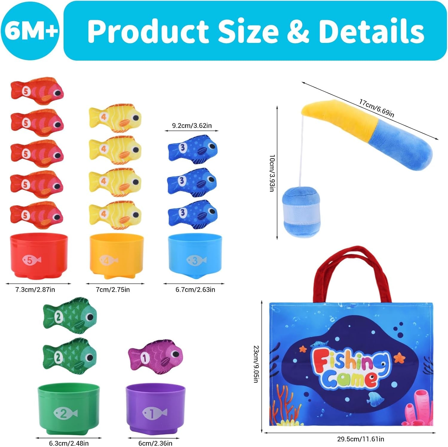 Jouet Bebe 1 an Jeux Educatif De Montessori Pêche, Pour Enfant 1 2 3 Ans Fille Garçon Bébé De 6 9 12 18 Mois, Idée Cadeau Pour Garçons Filles Fête, Noël