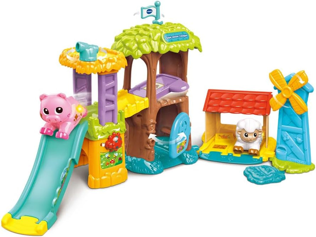 - Tut Tut Animo Bisous Super Maison Toboggan - Ferme Jouet Enfant Avec Violette, La Vache Pipelette - Jouet Musical Et Sonore - Cadeau Enfant De 1 an À 5 Ans - Contenu En Français