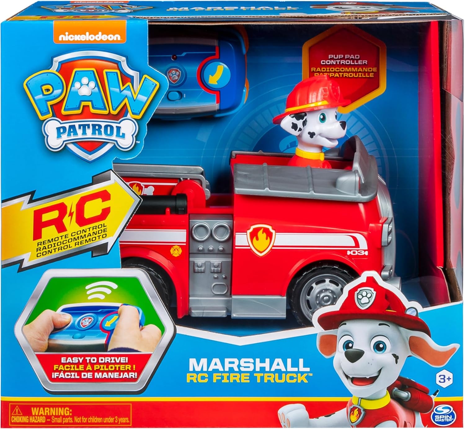 LA PAT' PATROUILLE - VÉHICULE RC MARCUS - Voiture Radiocommandée Avec Télécommande Adaptée Aux Petites Mains La Pat' Patrouille -  - 6054195 – Jouet Enfant 3 Ans Et +