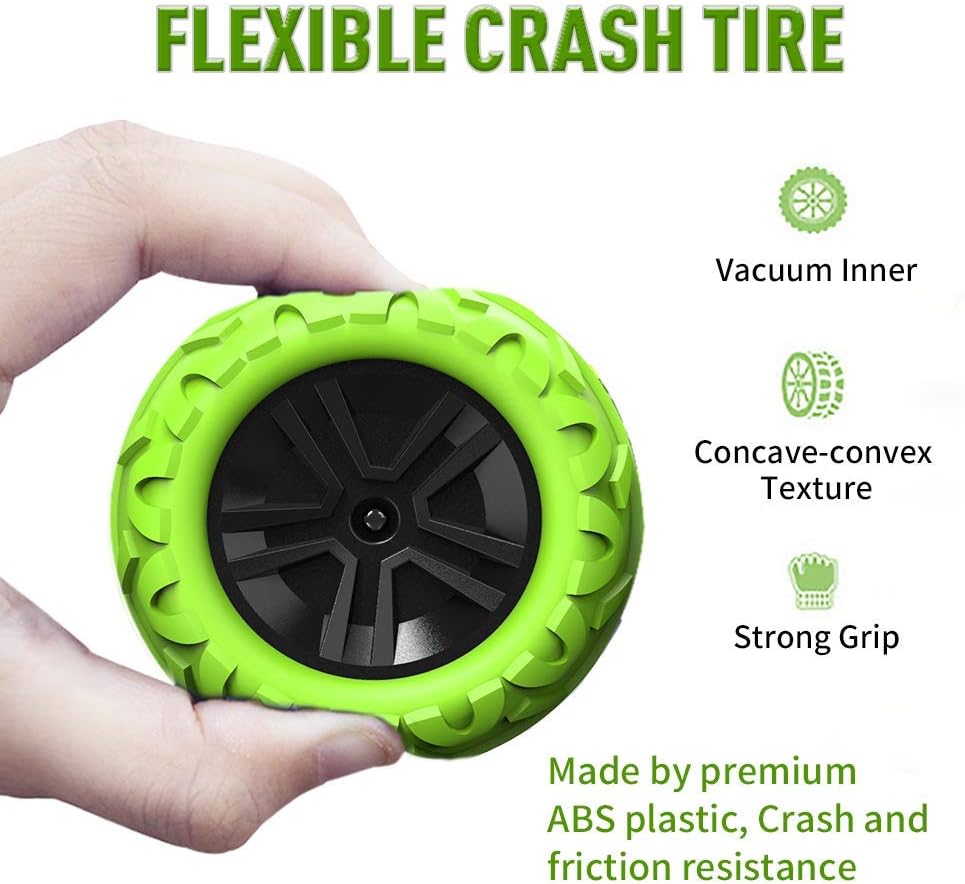 RC Voiture Telecommandé Tout Terrain, 4WD 360°Rotation Stunt Car Offroad RC Véhicule Avec LED, 2.4Ghz Voiture Radiocommandee Crawlers Pour Enfants 6-12 Ans G03080R