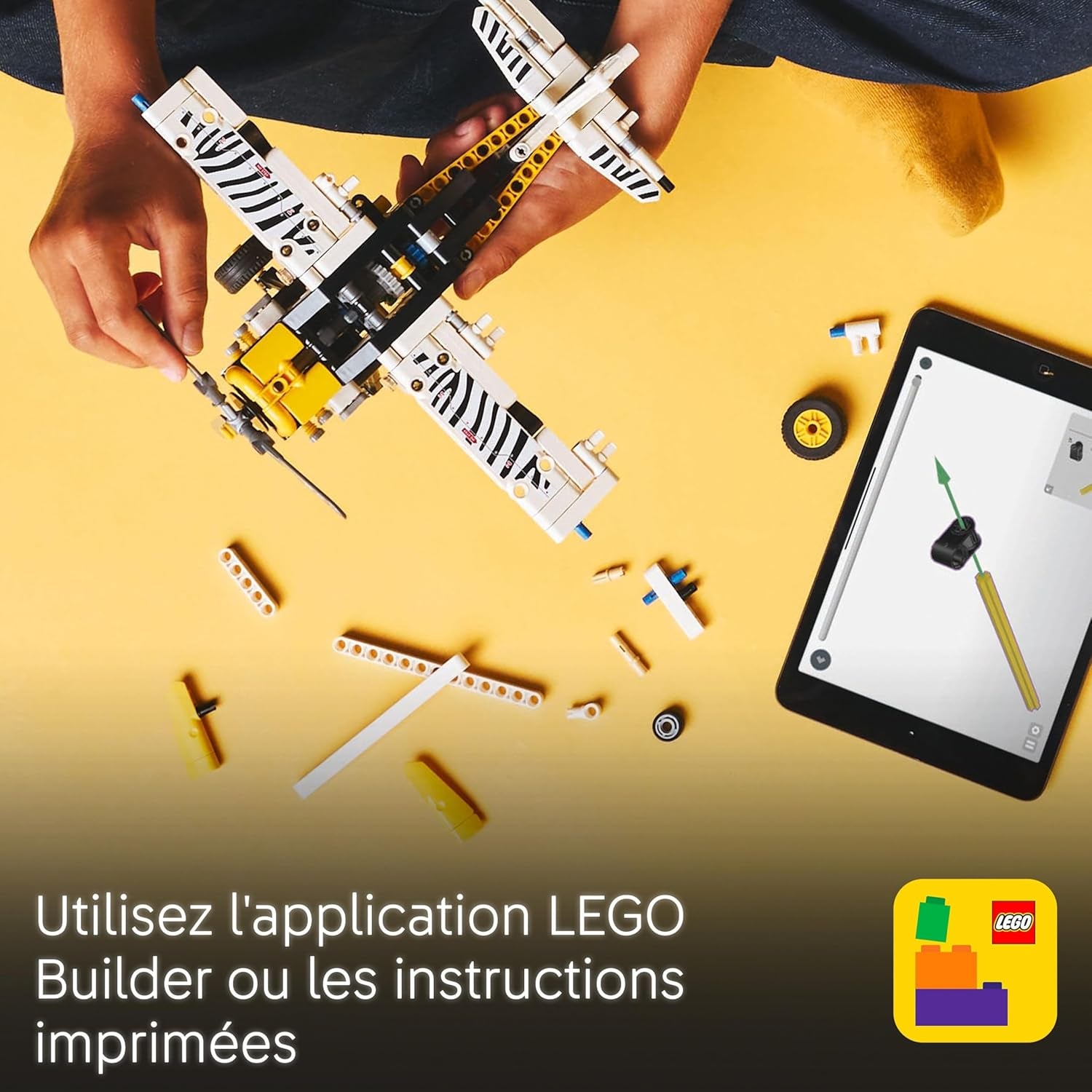 Technic L’Avion De Brousse - Jeu De Construction Pour Garçon Et Fille Dès 8 Ans - Maquette Avec Moteur 4 Cylindres À Pistons Et Hélice - Idée Cadeau Pour Enfants Passionnés De Mécanique 42198