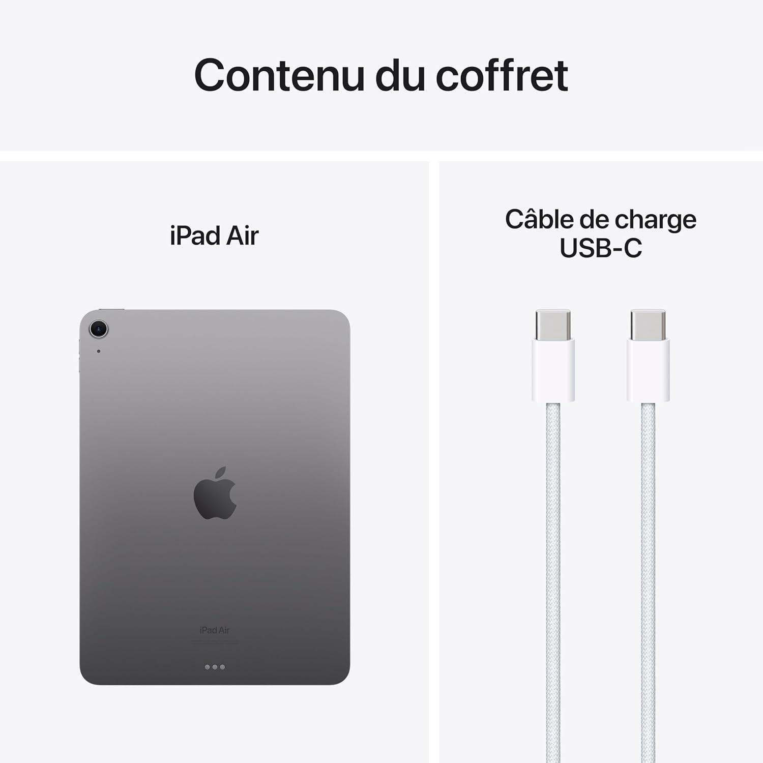 Ipad Air 11 (M2) : Écran Liquid Retina, 512 Go, Caméra Avant 12 Mpx Horizontale/Appareil Photo Arrière 12 Mpx, Wi-Fi 6E, Touch ID, Autonomie D’Une Journée - Gris Sidéral