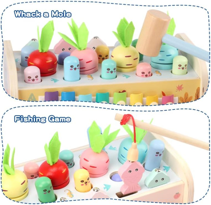 Jouet Bebe Montessori 1 An, 9 En 1 Jeux En Bois Jouet Educatif Enfant 12 Mois 1 2 3 Ans Avec Xylophone,Jeu Pêche, Jeu Marteau, Jouet D'Activité Cadeau Anniversaire Noël Baby Fille Garcon