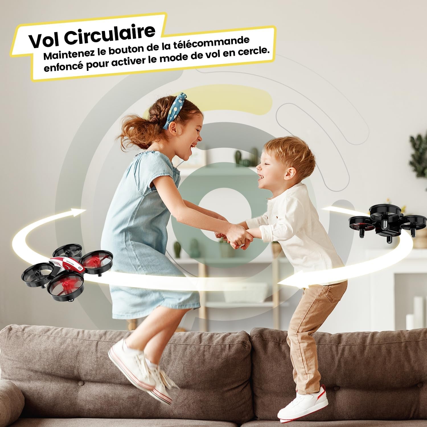 HS210 Mini Drone Quadricoptère Pour Enfants Et Débutants Avec Vol Automatique, Flips 3D, Mode Sans Tête Et Piles Supplémentaires, Pour Garçons Et Filles, Rouge