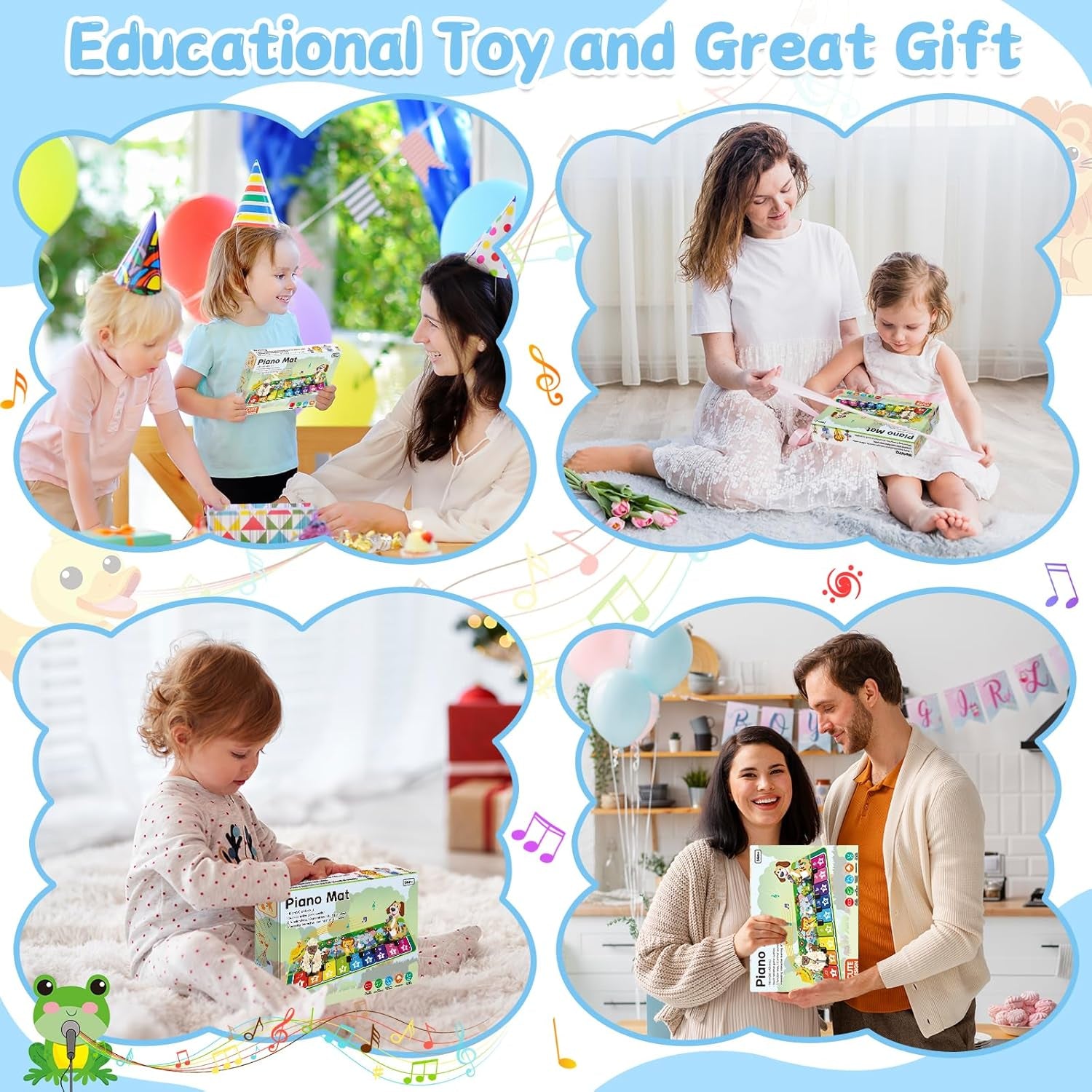 Tapis De Danse, Tapis Musical Bébé, Piano Enfant,Jouet D'Initiation Musical Pour Enfants, Jeu De Piano Simulé, D'Anniversaire Pour Les Enfants