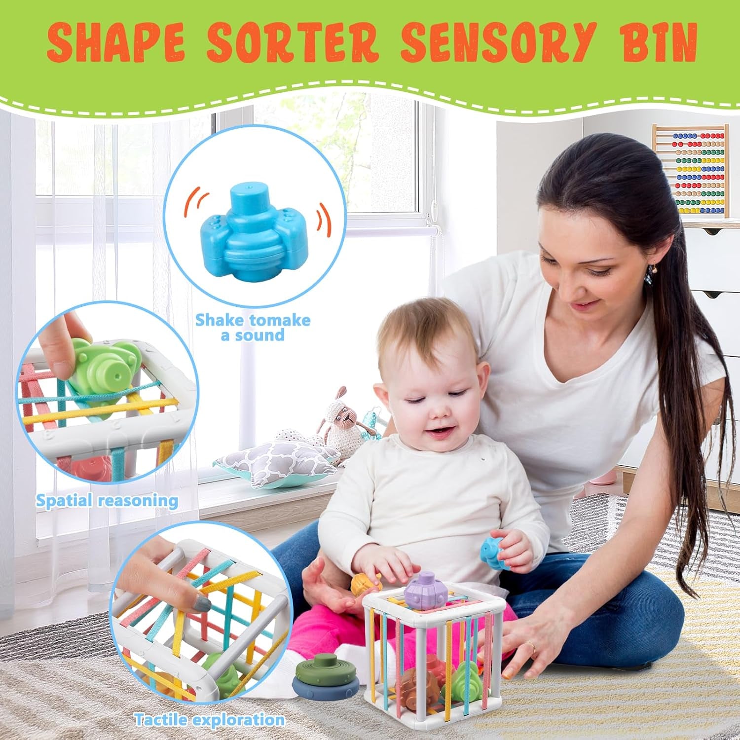 Jouets Bébés Pour 6 À 12 Mois | 4 in 1 Montessori Sensoriel Jouets | Jouet Empilable Bébé | Motricité Cube D'Activité Jeux Pour Enfants | Jeux Eveil Bebe 6 9 12 Mois Anniversaire Noël Cadeau