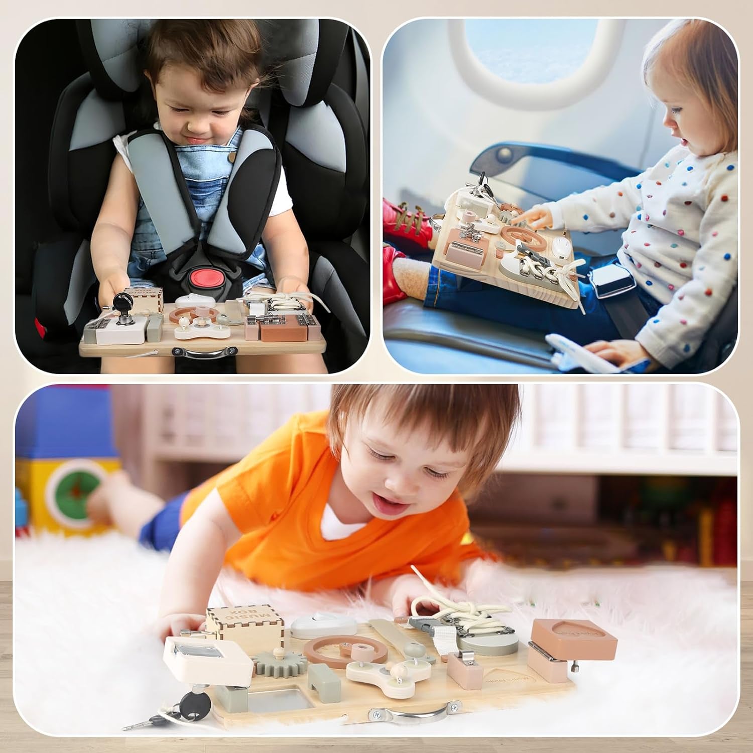 Busy Board Montessori - Planche Activité Montessori Tableau Activité Sensoriel Parcours Motricité Bébé Jeux Educatif Jouet Enfant Pour Garcon Fille