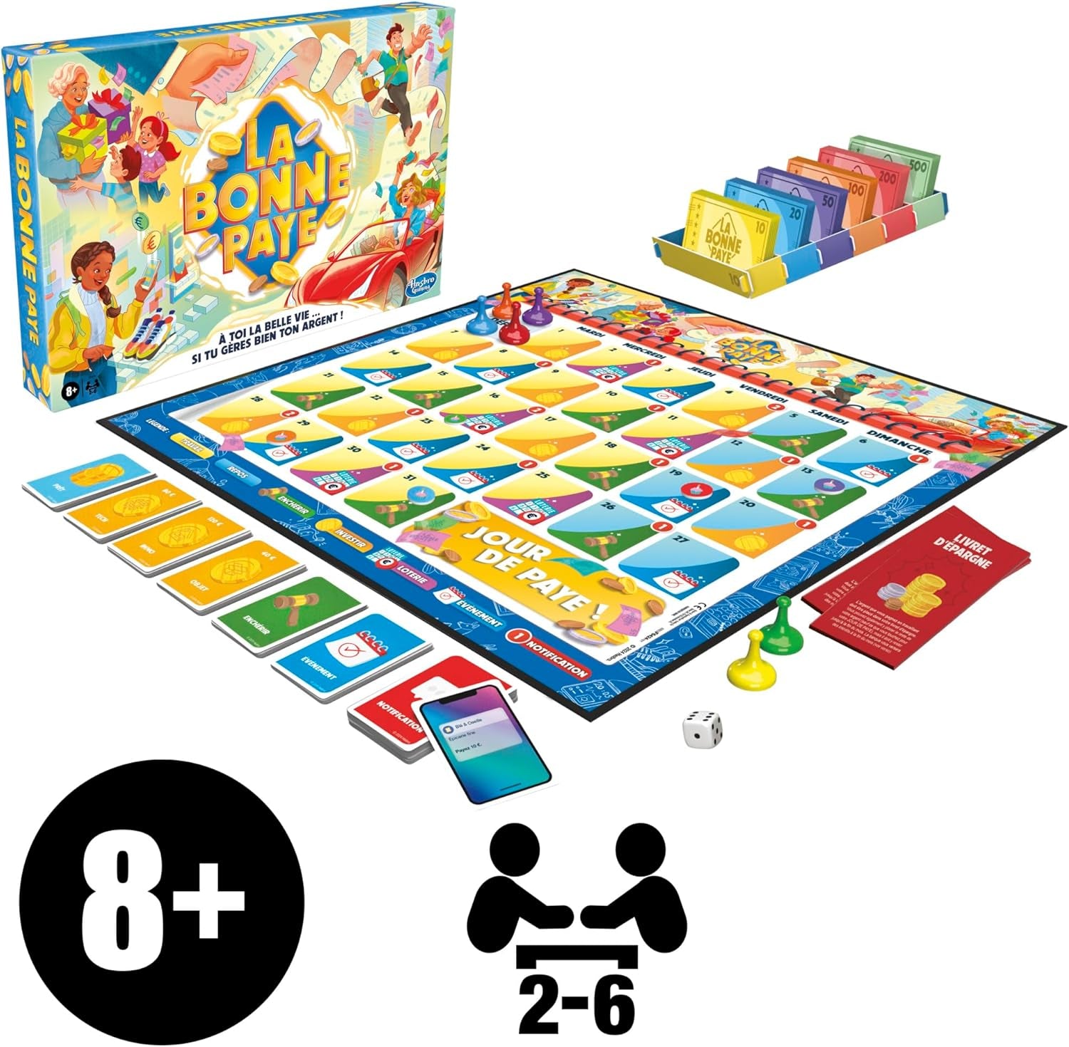La Bonne Paye, Jeu De Société Familial Amusant, Apprentissage De La Gestion De L’Argent, Pour Enfants Dès 8 Ans Et Les Fans De Jeux Stratégique, 2 À 6 Joueurs