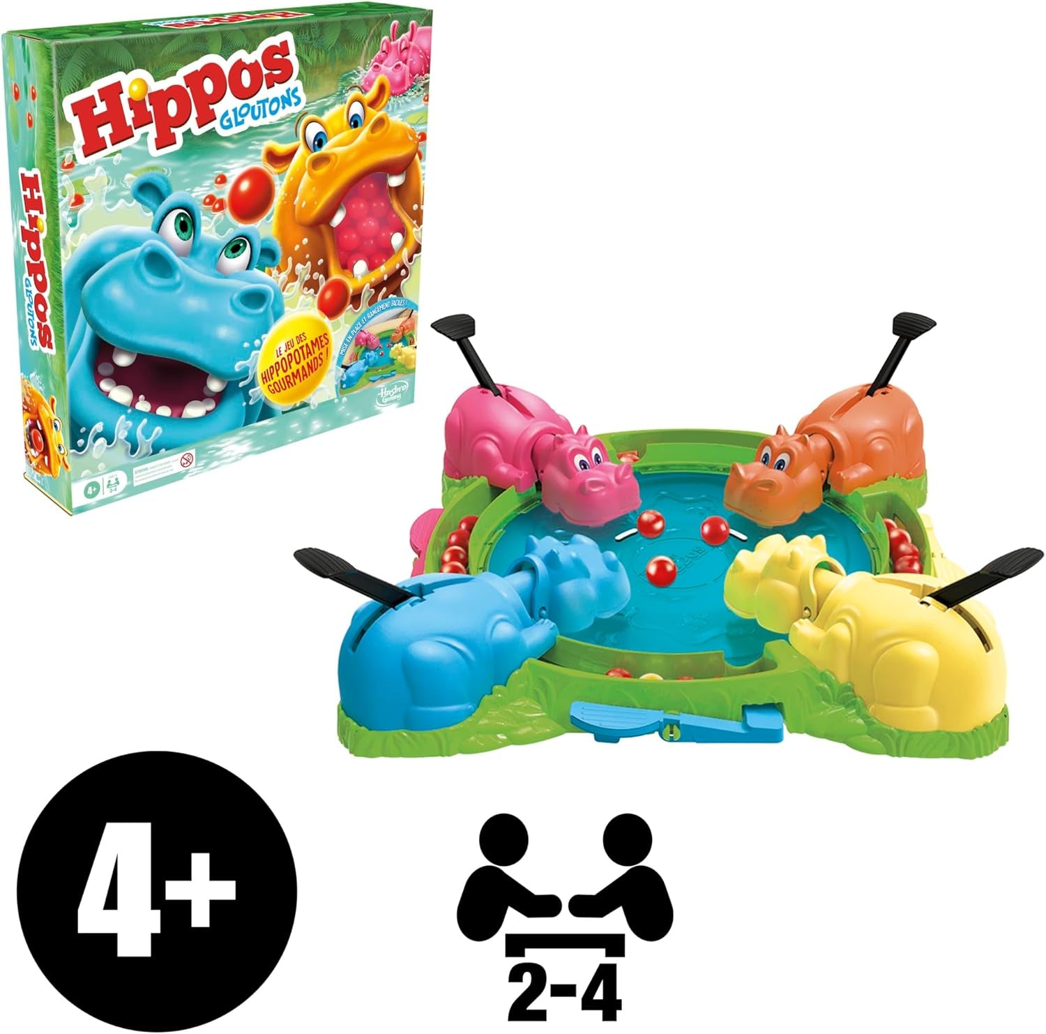 Hippos Gloutons, Jeu De Plateau Pour Enfants Et Famille, Avec Chargement Automatique Des Billes, Idées Cadeaux D'Anniversaire, De 2 À 4 Joueurs