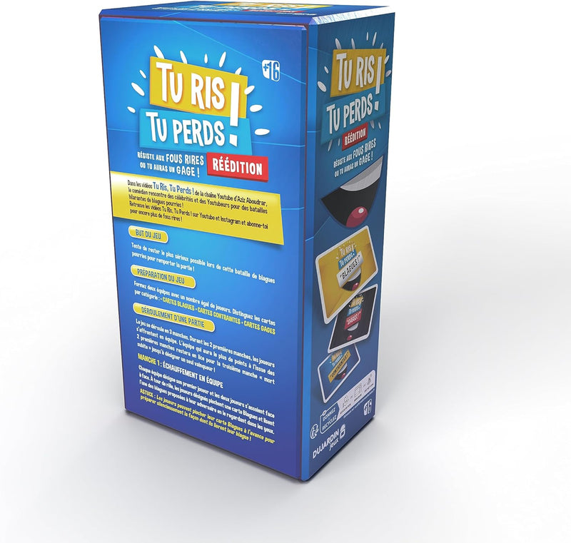 – Tu RIS Tu Perds – Jeu De Société – Jeu De Cartes – Jeu D’Ambiance Pour Adultes, Ados – Fous Rires Garantis – 2 Joueurs Et plus – Dès 16 Ans