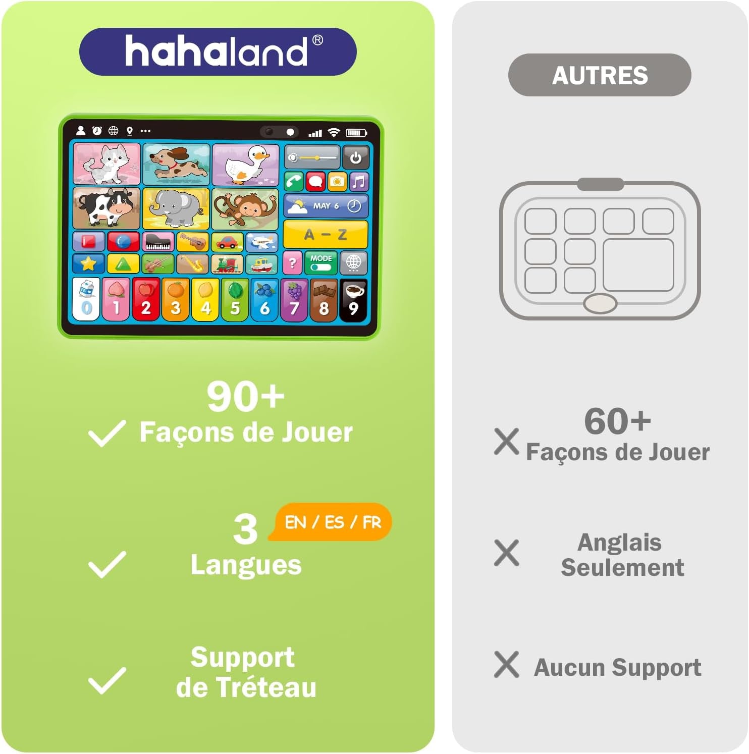 Jouet Bebe 1 an Musique Tablette Éducative Enfants Et 39 Touches Interactives, Ordinateur Enfant Tablette D'Apprentissage Jeux D Eveil Bebe Jouet Enfant 1 an Cadeau Bebe 1 2 3 Ans