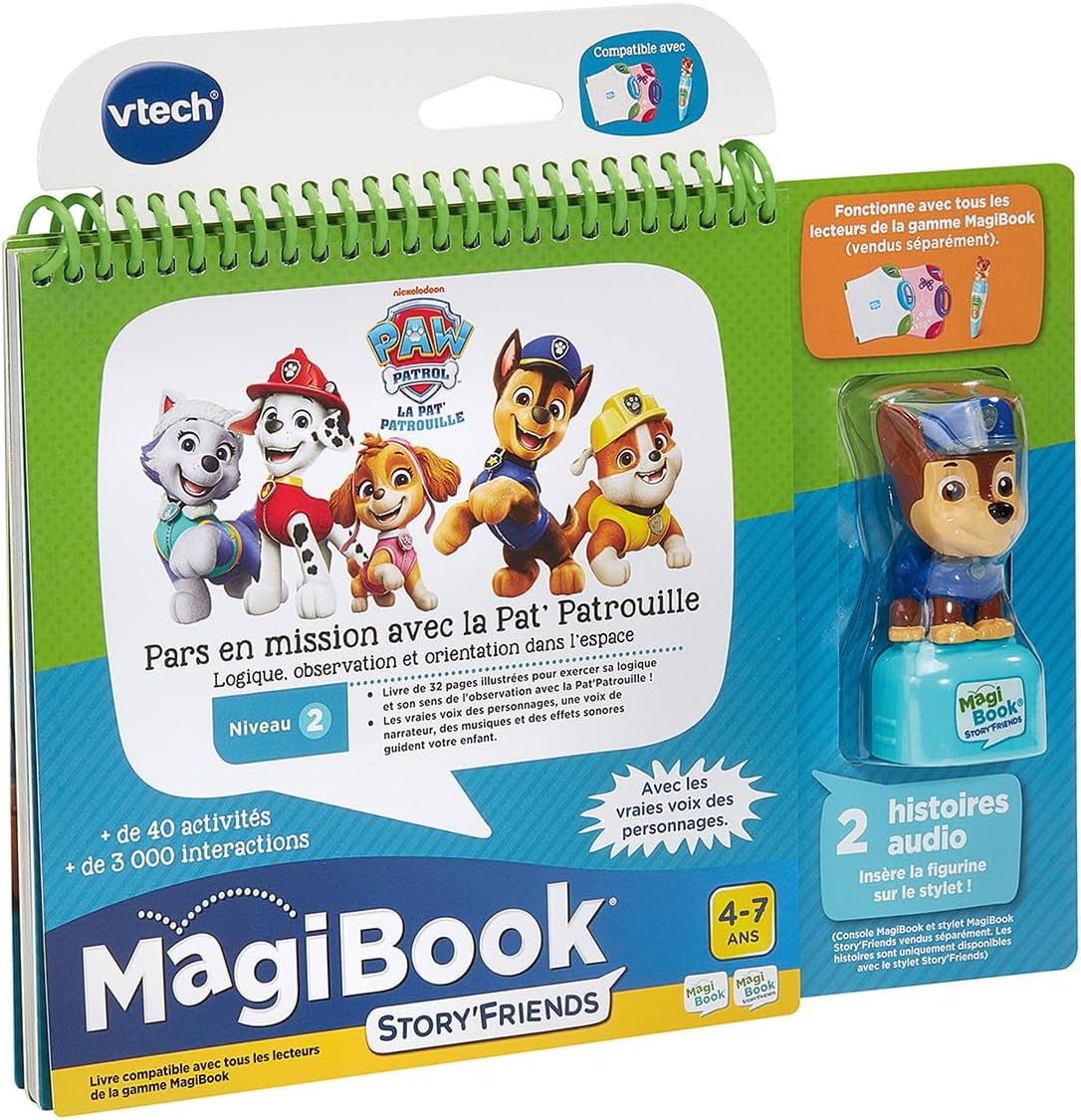 - Magibook Story'Friends Pars En Mission Avec La Pat' Patrouille - Livre Jeu Éducatif Paw Patrol Avec Figurine Chase - Niveau Primaire - Cadeau Enfant De 4 Ans À 7 Ans - Contenu En Français
