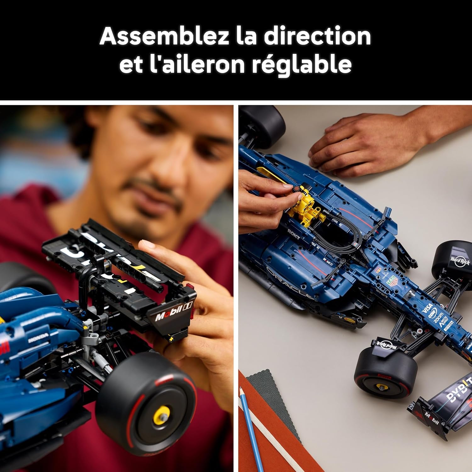 Technic F1 Oracle Red Bull Racing RB20 - Jeu De Construction Collector Pour Adulte - Inclut Un Moteur V6 Et Une Boîte De Vitesses - Idée Cadeau Pour Passionnés De Formule 1 42206