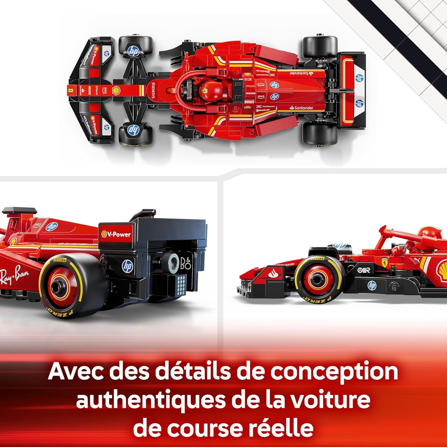 Speed Champions Voiture F1 Ferrari SF-24 - Jeu De Construction Avec Véhicule De Course - Minifigurine Collector De Pilote De Formule 1 - Décoration De Noël - Cadeau Garçon Ou Fille 10 Ans 77242