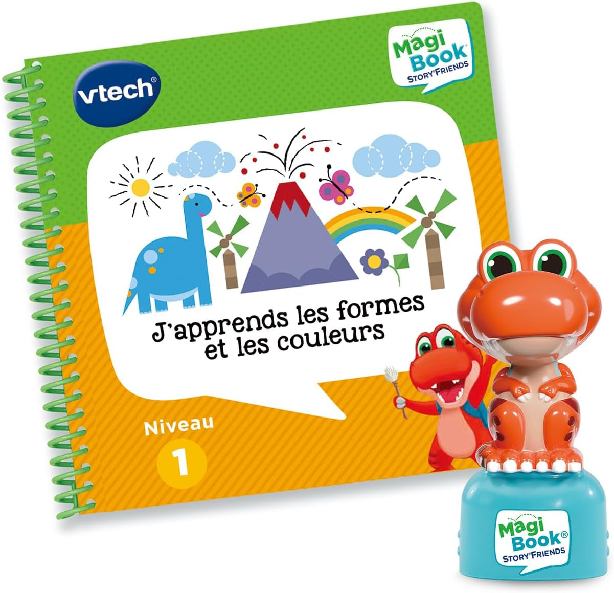 - Magibook Story'Friends J'Apprends Les Formes Et Les Couleurs - Livre Jeu Éducatif Avec Figurine Dinosaure - Niveau Maternelle - Cadeau Enfant De 2 Ans À 5 Ans - Contenu En Français
