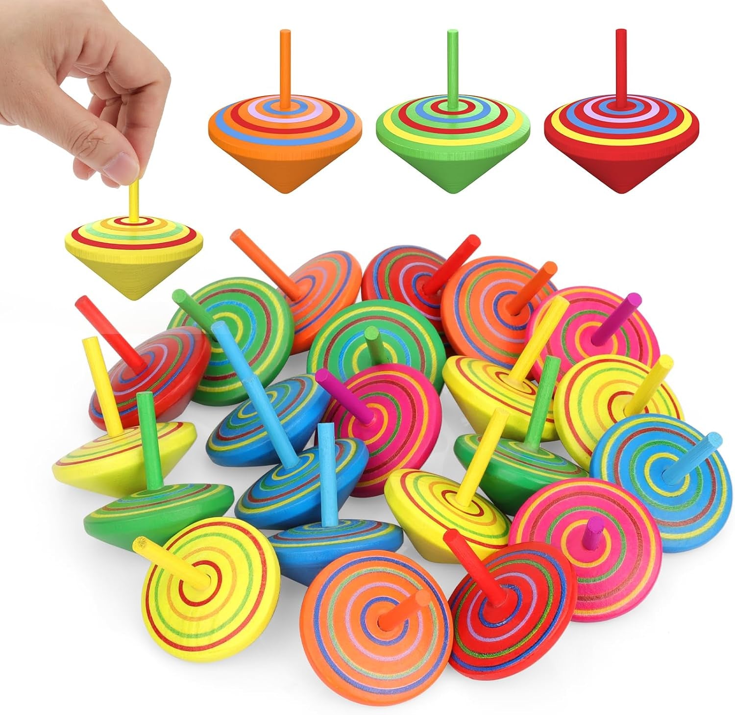 Toupies Jouets En Bois, 30 Pièces , Mini Spinning Top Gyroscopes Coloré, Anniversaires D'Enfants Invités Petits Cadeaux Pour Les Enfants De 3 À 7 Ans (Couleur Aléatoire)