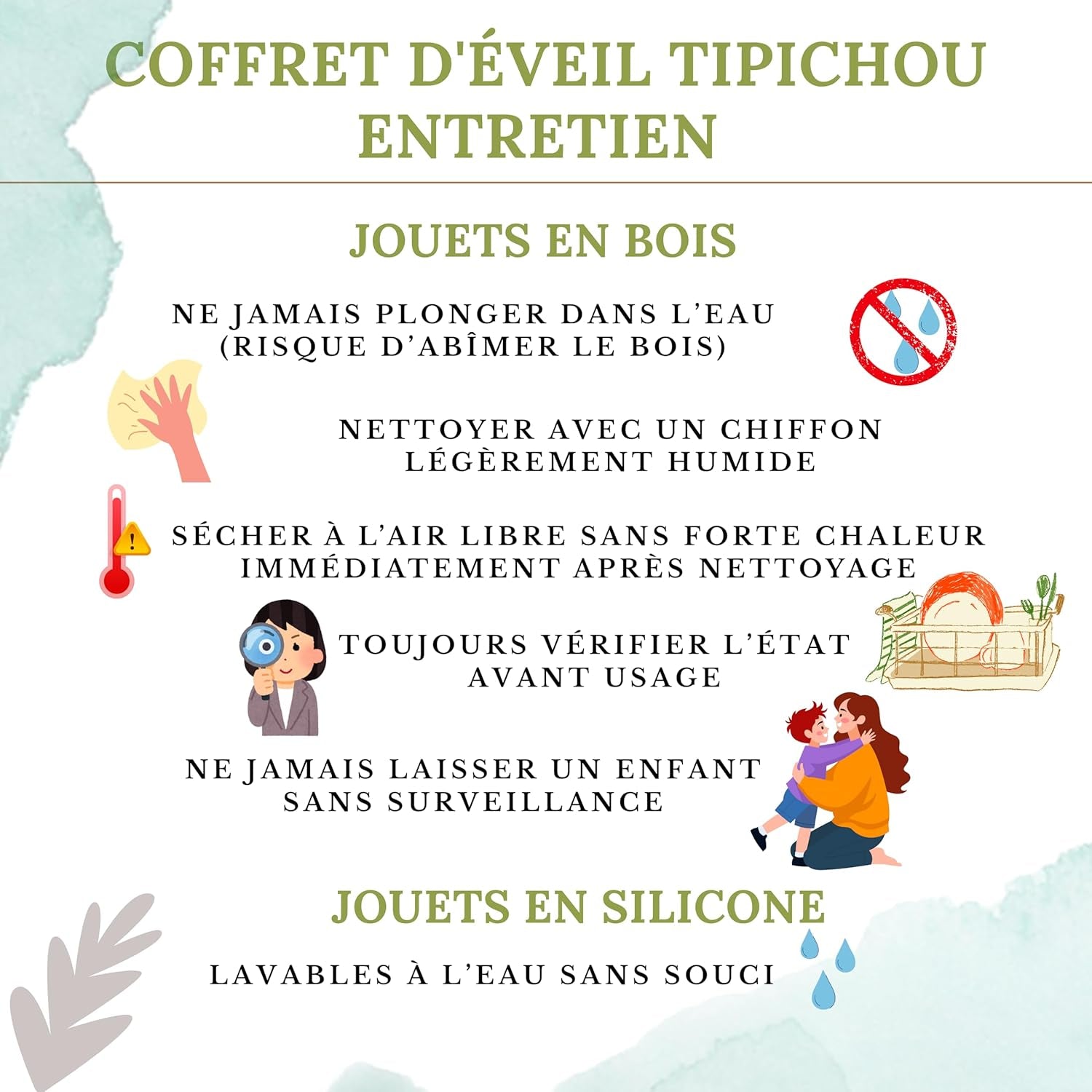 Jouets D'Éveil Bébé 1Er Âge - Coffret Naissance Mixte Montessori Garçon Et Fille - 5 Jeux D'Activité Et De Développement Sensoriel Bois Et Silicone, Balle, Formes, Hochet, Roues, 3 Mois>3 Ans