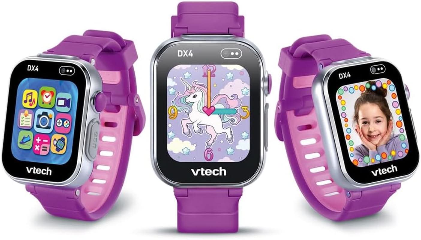 - Kidizoom Smartwatch DX4 Violette - Montre Digitale Enfant 16 En 1 Avec Écran Tactile Couleur, Jeux, Applications, Appareil Photo Et Vidéo - Cadeau Enfant Dès 5 Ans - Contenu En Français