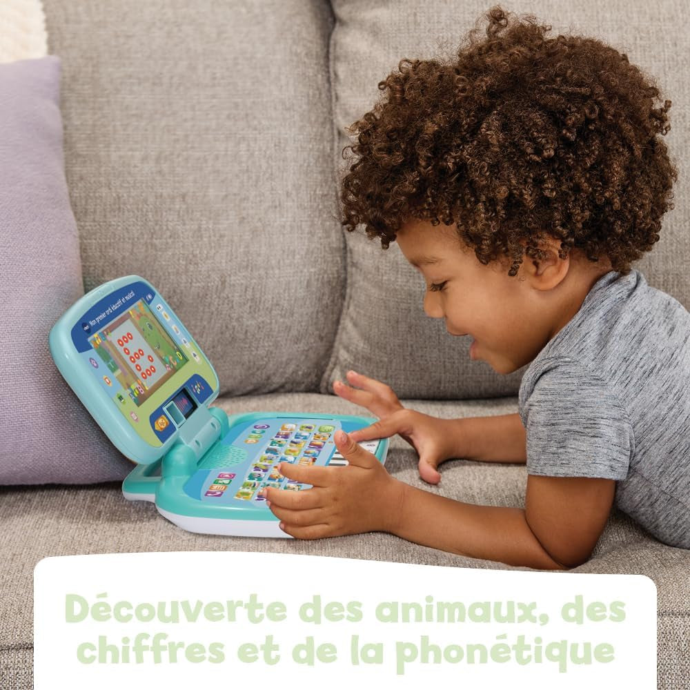 - Mon Premier Ordi Éducatif Et Musical, Ordinateur Portable Enfant Avec Écran Animé, Clavier ABC, Poignée De Transport Et 7 Jeux Éducatifs, Cadeau Enfant De 2 Ans À 5 Ans - Contenu En Français