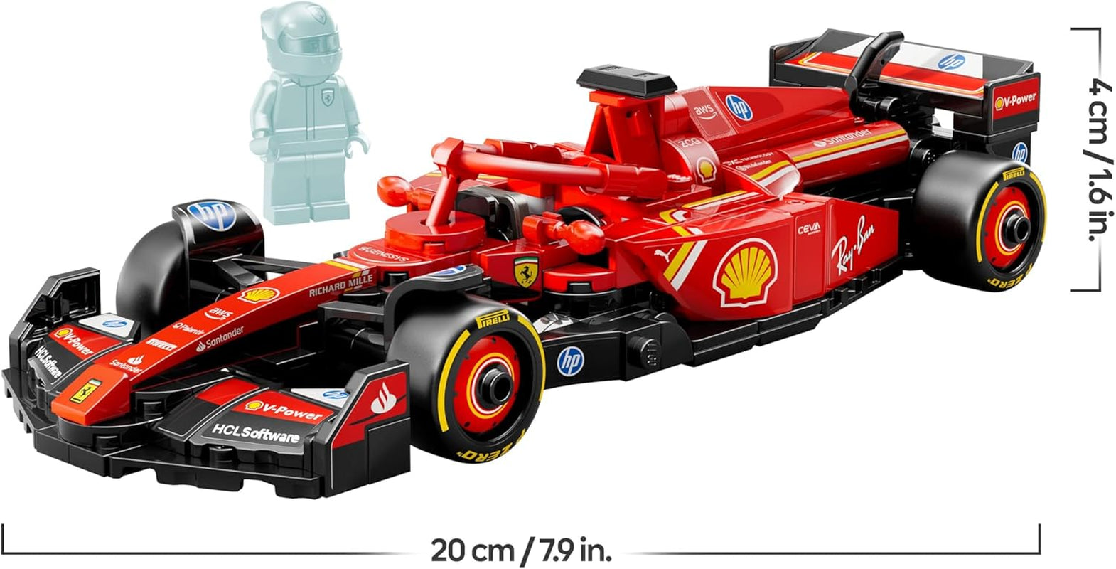 Speed Champions Voiture F1 Ferrari SF-24 - Jeu De Construction Avec Véhicule De Course - Minifigurine Collector De Pilote De Formule 1 - Décoration De Noël - Cadeau Garçon Ou Fille 10 Ans 77242