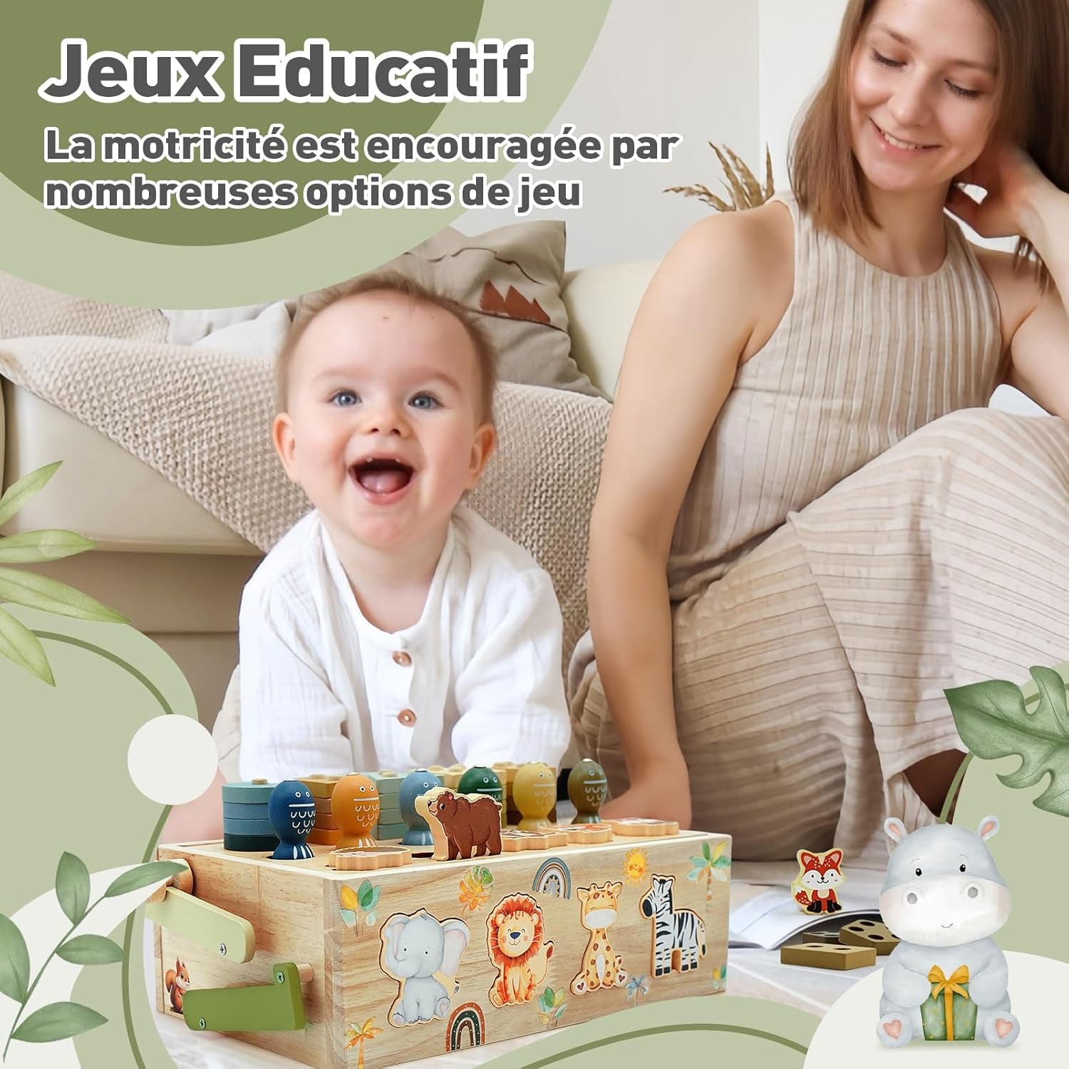 Jouet Enfant 1 2 3 Ans, 9 En 1 Jeux Montessori 2 3 4 Ans Éducatif, Safari Jouet En Bois Montessori 2 An, Jeux Efants 2 3 Ans Fille Garcon, Cadeau Enfant 1 2 3 4 Ans Fille Garcon