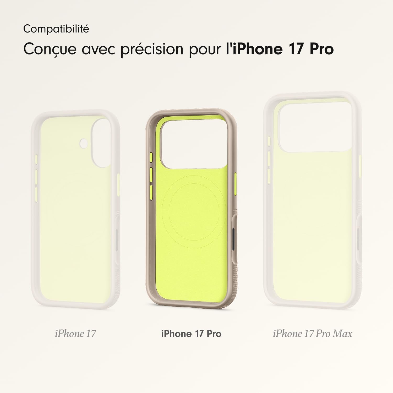 Coque Haute Résistance Pour Iphone 17 Pro Équipée Magsafe Avec Commande De L'Appareil Photo, Protection Contre Les Chutes Et Les Rayures, Fini Mat Texturé - Gris Alpin