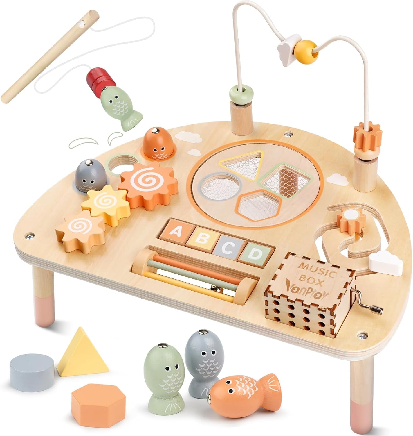 Table Activité Bébé Jouet Bebe 2 an Jouet Montessori Jouets En Bois Sensoriels Labyrinthe De Perles Jouet Trieur De Formes Cadeau Bebe 2 3 4 An