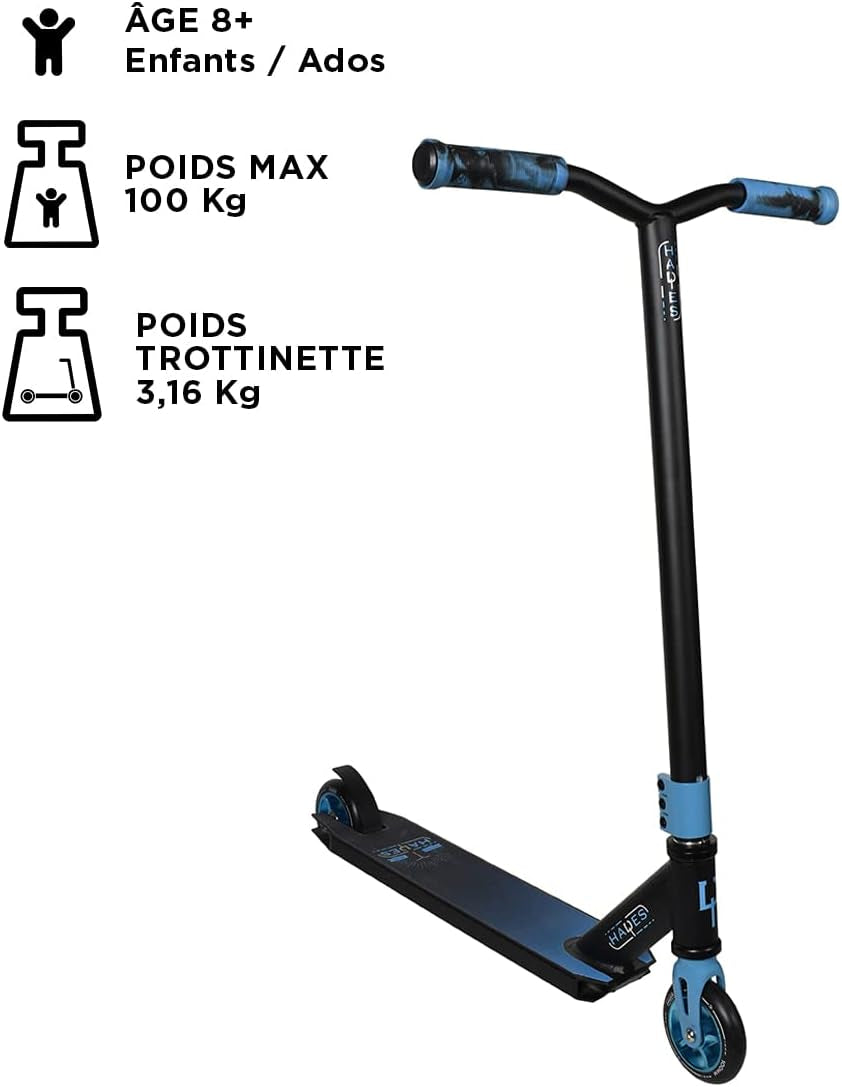 Trottinette Freestyle Hades Junon 100MM Noir Et Bleu