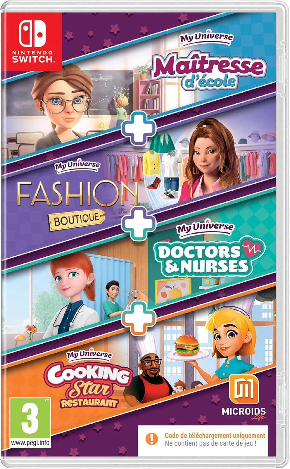 4 Jeux En 1 : My Universe - Pack Metiers Switch (Code De Téléchargment)