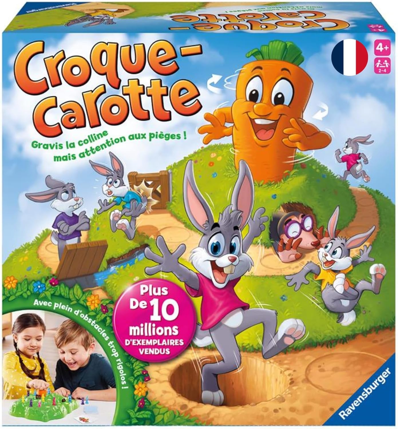 - Croque Carotte - Jeu De Société Rigolo - Jeu Pour Famille Avec Enfants - Course De Lapins Amusante - 2 À 4 Joueurs Dès 4 Ans - 22223 - Version Française