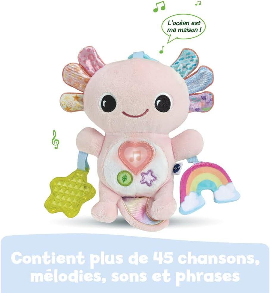 - Eliott, Bébé Axolotl Musical, Peluche Bébé Interactive Et Sensorielle, Jouet D'Éveil Poussette Fabriqué Avec Des Matériaux plus Durables, Cadeau De Naissance Dès 3 Mois - Contenu En Français