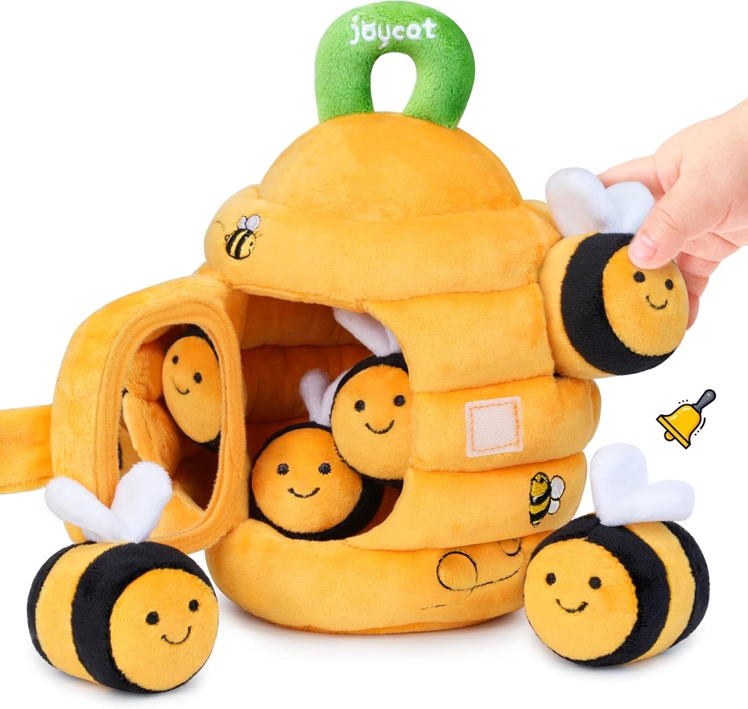Jouet Bebe 6 Mois, Ruche En Peluche Avec 5 Abeilles, Jeux Montessori Avec Hochets, Miroirs Jouet Sensoriel Bébé, Cadeau Bebe Enfant 3 6 9 Mois Garçon Fille