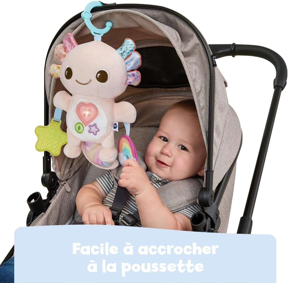 - Eliott, Bébé Axolotl Musical, Peluche Bébé Interactive Et Sensorielle, Jouet D'Éveil Poussette Fabriqué Avec Des Matériaux plus Durables, Cadeau De Naissance Dès 3 Mois - Contenu En Français