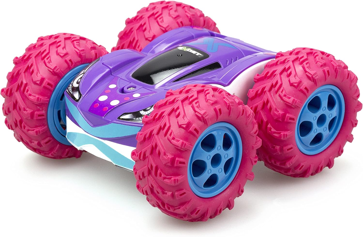 Exost-360 Exost Voiture Télécommandée Tout-Terrain- Cross Emballage Ecologique, Facile À Déballer-Conduite Sur 2 Faces Et Rotation À 360° -Jouet Pour Enfant 5,6,7,8,9,10 Ans, 20260, Rose Et Blanche