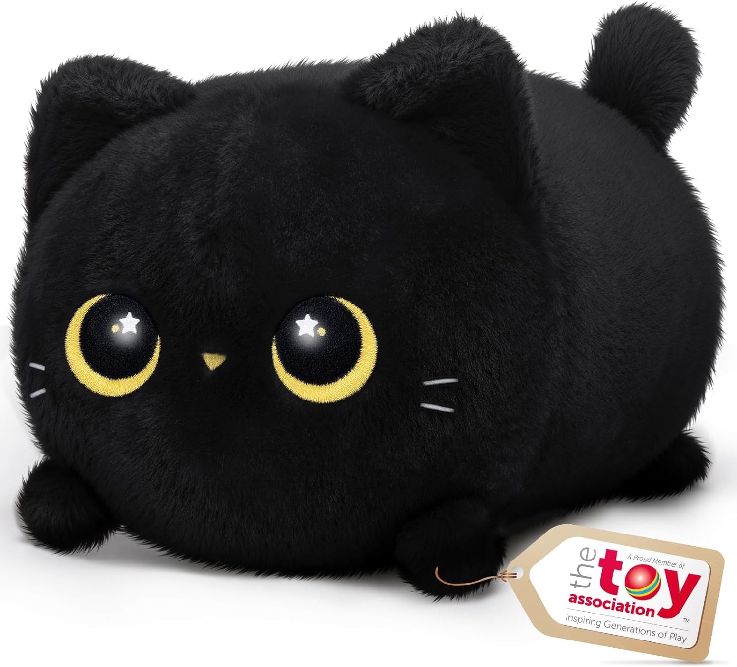 Peluche Chat Noir Kawaii Oreiller Doux 20CM, Oreiller Peluche Mignon Câlin Pour Enfants 3 Ans Et Plus, Pour Noël Et Anniversaire