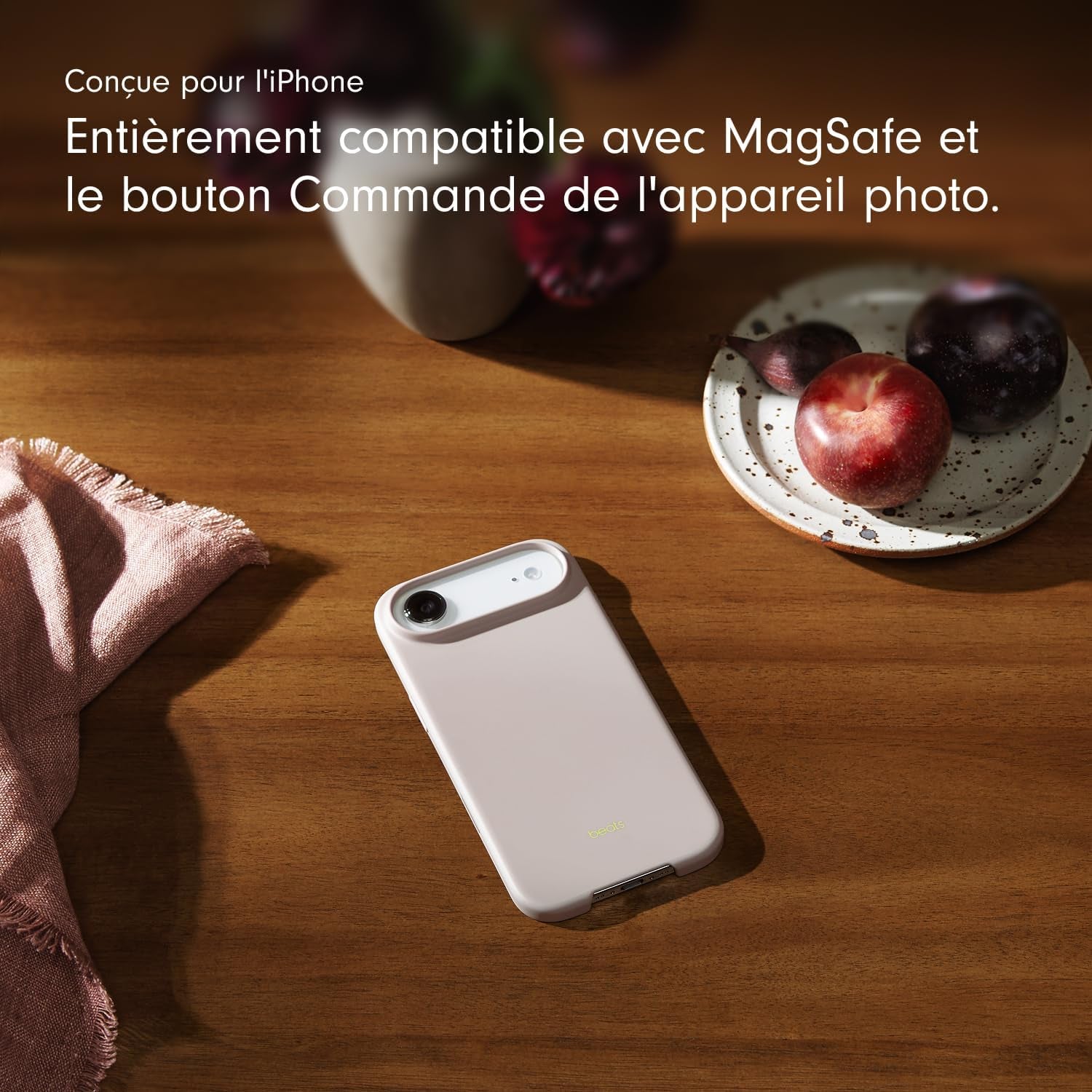 Coque Pour Iphone Air Équipée Magsafe Avec Commande De L'Appareil Photo, Fini Mat, Doublure En Tissu Microfibre - Gris Gypse