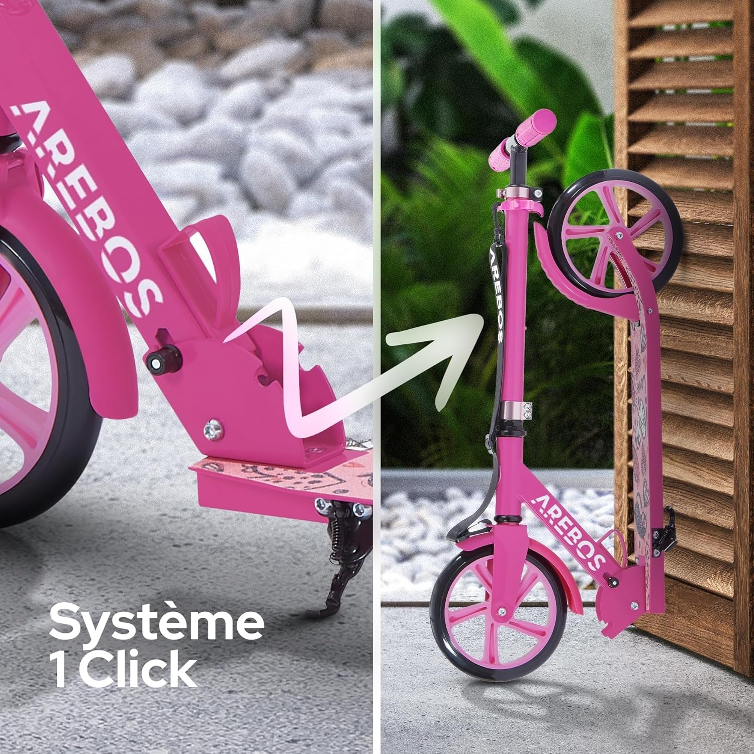 Trottinette De Ville | Hauteur Réglable | Pliable Avec Sangle | Roues XXL | Frein À Pédale | Pour Enfants Et Adultes | Charge Max. 100 Kg