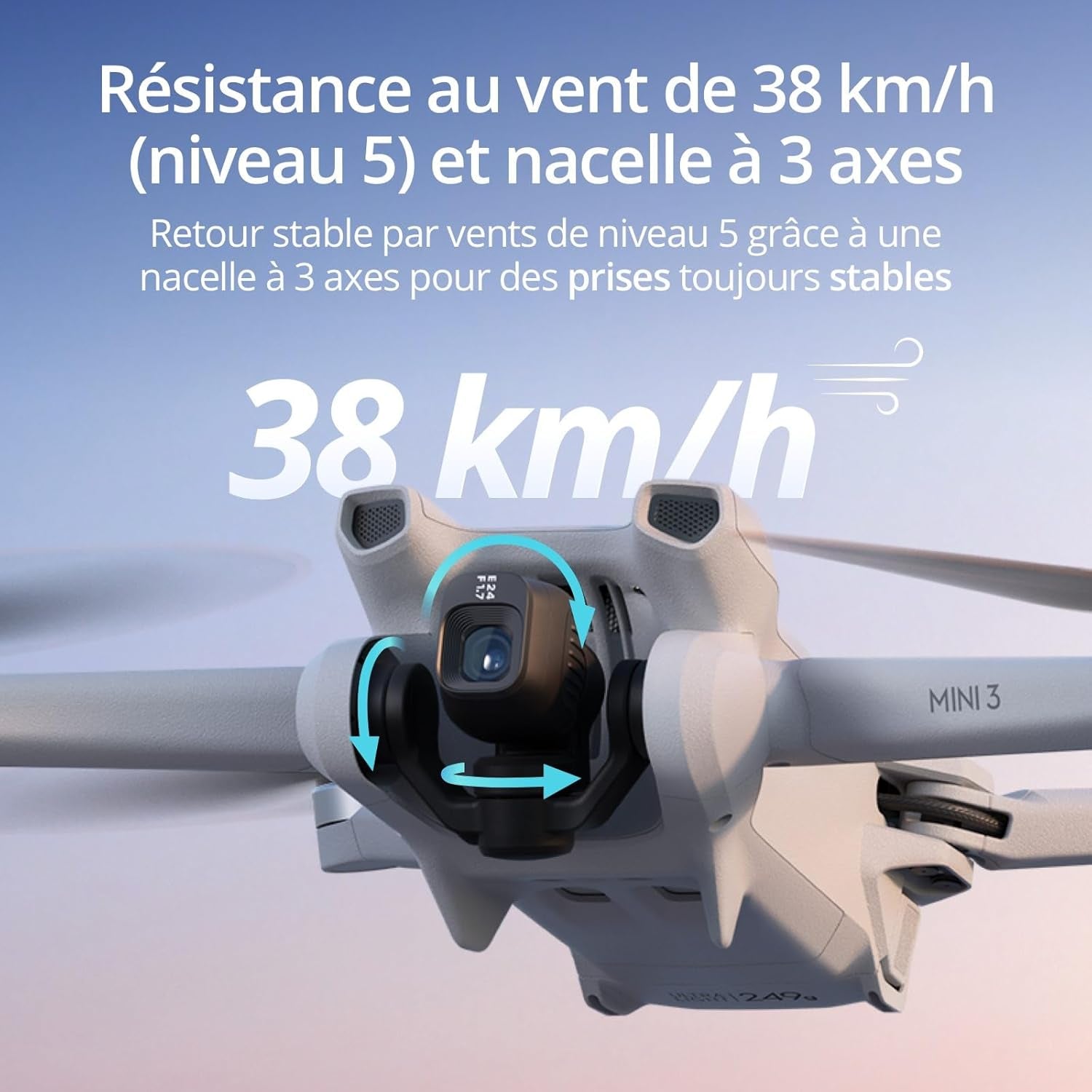 Mini 3 – Mini Drone Caméra Léger Avec Nacelle Mécanique À 3 Axes, Vidéo 4K HDR, Temps De Vol De 38 Min, Transmission Vidéo Jusqu’À 10 Km, Prise De Vue Verticale Réelle, Retour Auto Par GPS Intégré