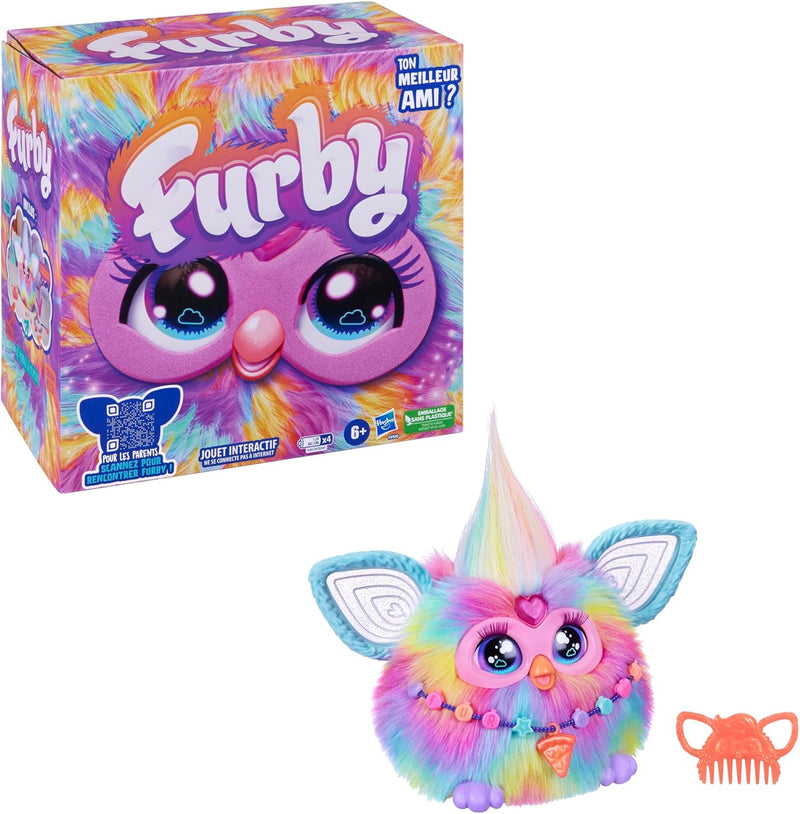 Hasbro  Tie Dye, Peluche Parlante Qui Brille Dans Le Noir - Version Française, Personnage Fantaisie, Peluches Électroniques, Jouets Pour Filles Et Garçons Dès 6 Ans