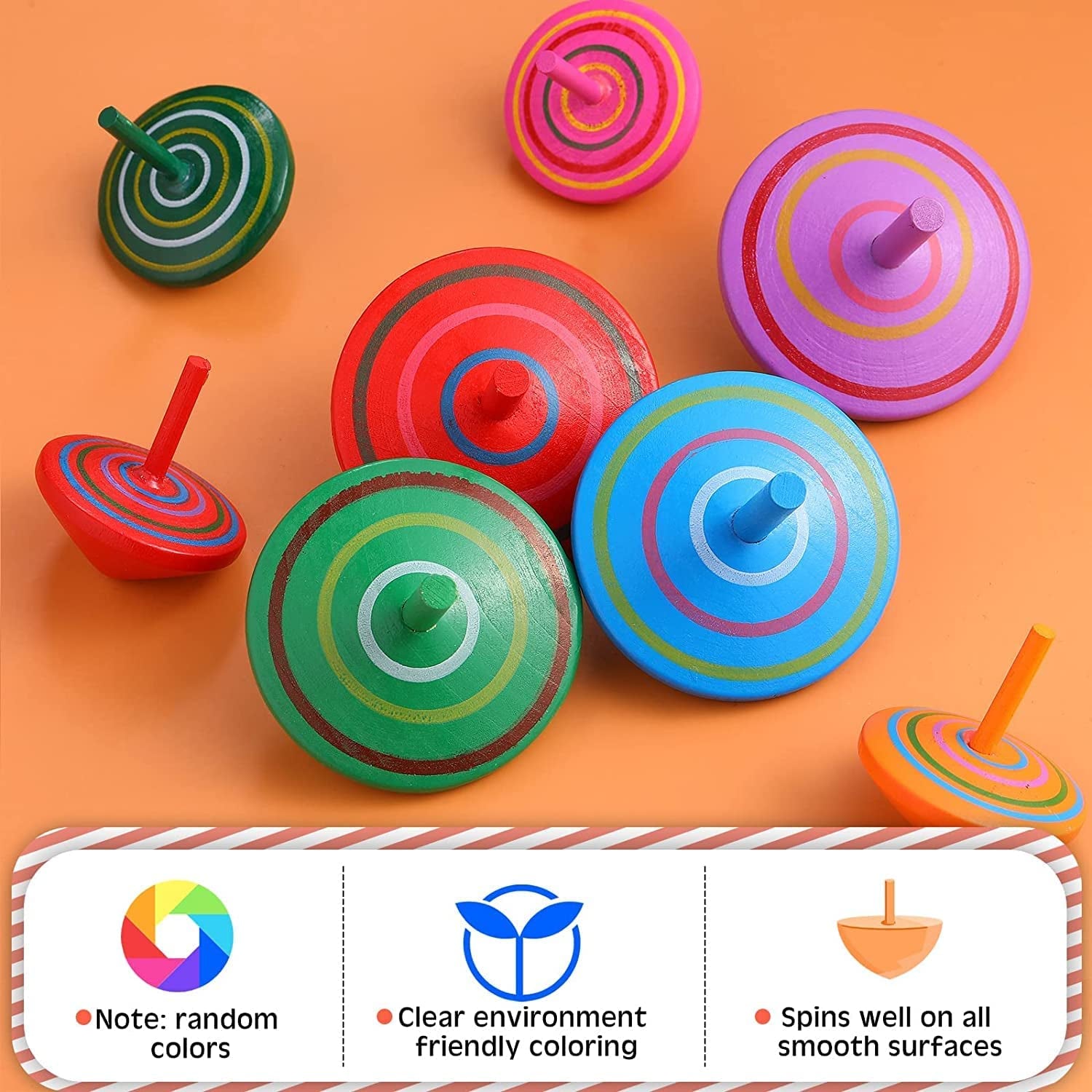 Toupies Jouets En Bois, 30 Pièces , Mini Spinning Top Gyroscopes Coloré, Anniversaires D'Enfants Invités Petits Cadeaux Pour Les Enfants De 3 À 7 Ans (Couleur Aléatoire)