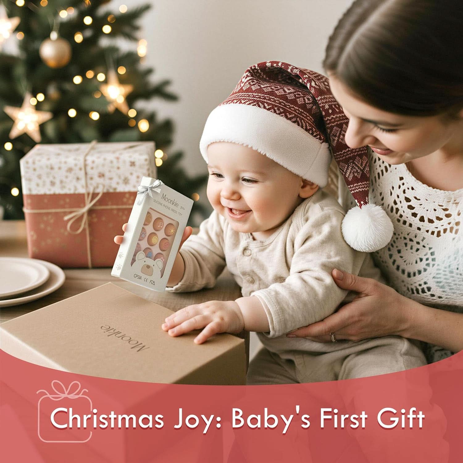 Jouet Dentition Bébé, Téléphone Silicone Pour Enfant, Pop It Jouets, Anneau Dentition Bebe, Sans BPA, Jeux Eveil, Jouet Bebe 3 Mois+, Cadeau Naissance Garcon & Fille(Blush)