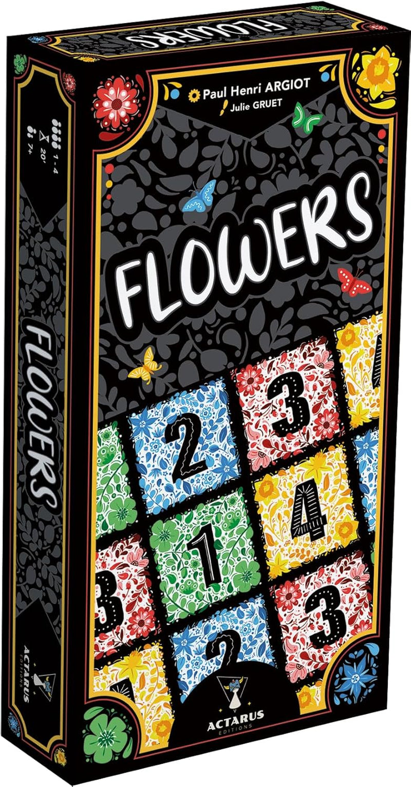 - Flowers - Jeu De Cartes Pour Adultes & Enfants Dès 7 Ans - Placer Vos Tuiles Par Couleur Pour Maximiser Vos Points - Jeu De Société Stratégie - 1 À 4 Joueurs - 20 Min -En Français -Actarus