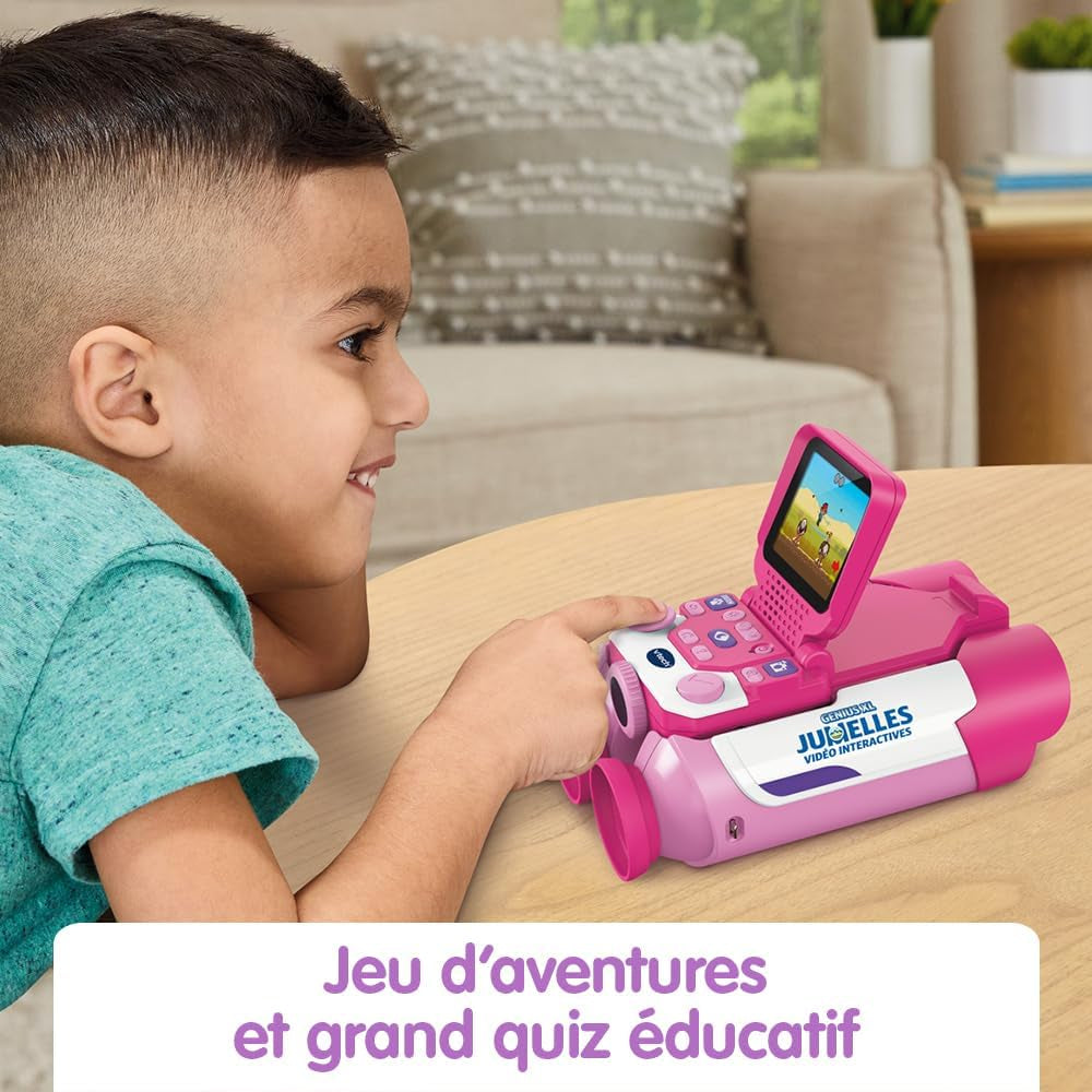 - Genius XL Jumelles Vidéo Interactives - Paire De Jumelles Enfant 10X21 Rose Avec Écran Couleur, Appareil Photo, Images De La BBC - Jeu Éducatif - Cadeau Enfant Dès 5 Ans - Contenu En Français